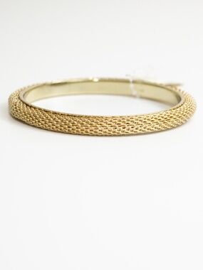 Bracelet Rope Weave Design Over Solid Bangle in Color Gold NWT